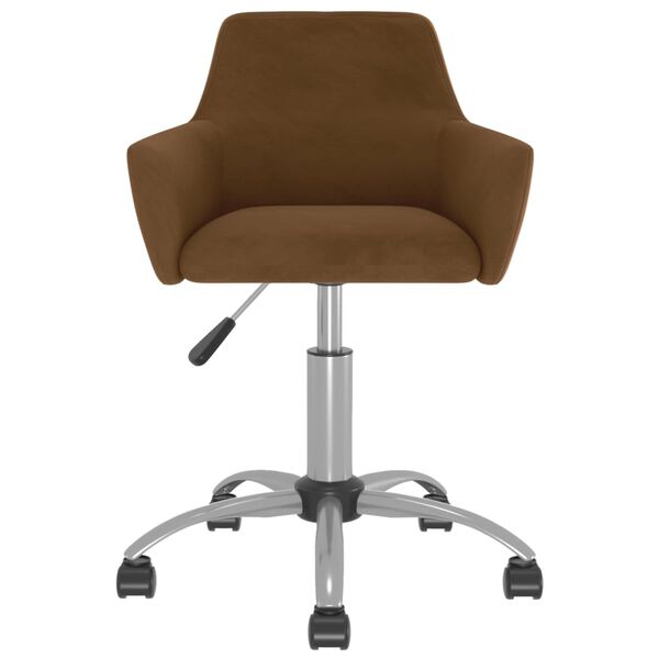 vidaXL Snurrbara matstolar 6 st brun sammet