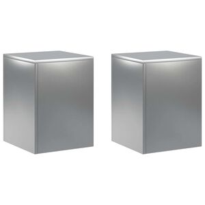 vidaXL V&auml;xtst&auml;ll 2 pcs Silver 30 x 30 x 40 cm Rostfritt st&aring;l