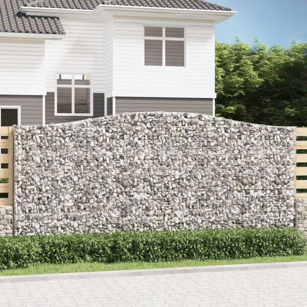 vidaXL Gabion b&aring;gformad 400x30x180/200 cm galvaniserat j&auml;rn