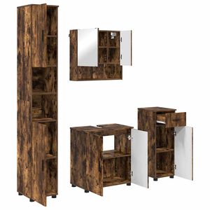 vidaXL Badrumsm&ouml;belset 4 st R&ouml;kt ek 61 x 35 x 64 cm