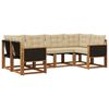 vidaXL Utomhussoffset 6 st Naturlig och Beige
