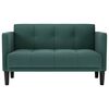 vidaXL Loveseat soffa m&ouml;rkgr&ouml;n 111 cm tyg
