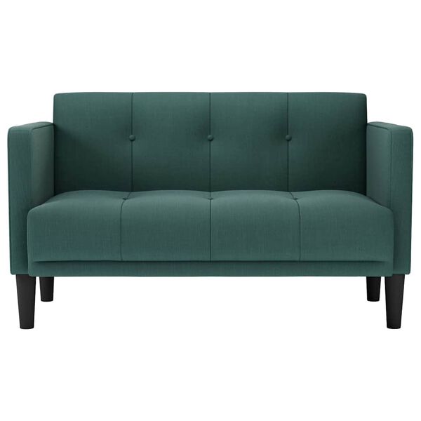 vidaXL Loveseat soffa m&ouml;rkgr&ouml;n 111 cm tyg