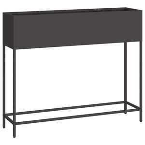 vidaXL H&ouml;jdtr&auml;dg&aring;rdsplanterare Svart 100 x 26 x 82 cm St&aring;l