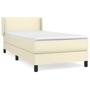 vidaXL Rams&auml;ng med madrass gr&auml;ddvit 80x200cm konstl&auml;der