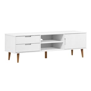 vidaXL Tv-b&auml;nk MOLDE vit 158x40x49 cm massiv furu
