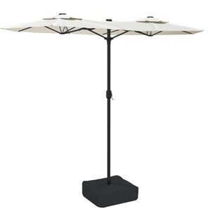 vidaXL Tr&auml;dg&aring;rdsparasoll dubbelt sandvit 316x145 cm