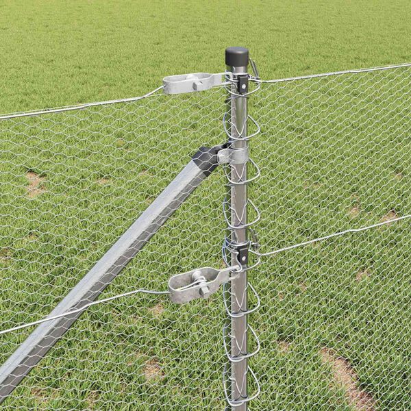 vidaXL St&auml;ngselstolpe Silver 10 x 0,6 m (13 mm n&auml;t) St&aring;l