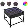 vidaXL Soffbord med Infinity LEDs svart 50x50x41 cm