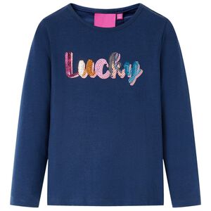 vidaXL T-shirt med l&aring;nga &auml;rmar f&ouml;r barn marinbl&aring; 104