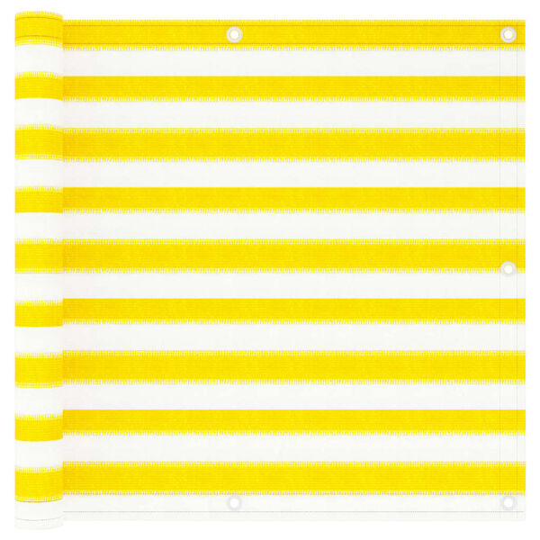 vidaXL Balkongsk&auml;rm gul och vit 90x300 cm HDPE