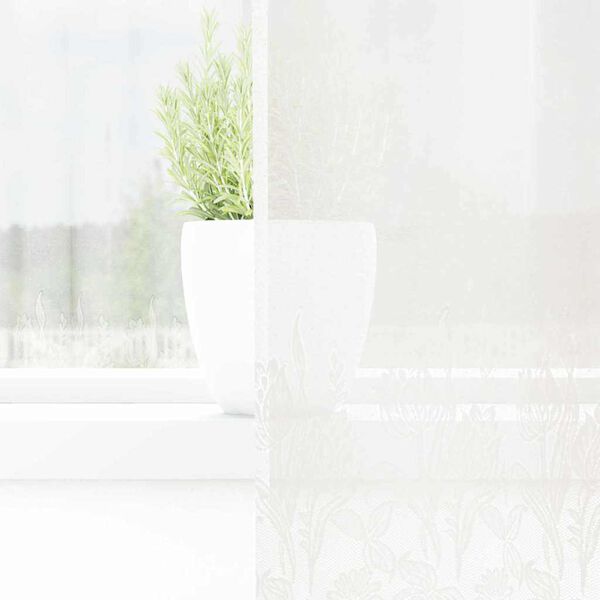 vidaXL Spetsgardin med gardiner Blommor Vit 140 x 150 cm Polyester