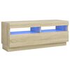 vidaXL TV-b&auml;nk med LED-belysning sonoma-ek 100x35x40 cm