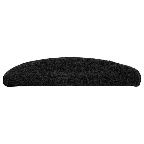 vidaXL Trappmattor 30 st 56x17x3 cm svarta halvrunda