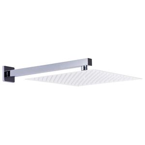 vidaXL Duscharm fyrkantig rostfritt st&aring;l 201 silver 30 cm