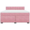 vidaXL Rams&auml;ng med madrass rosa 180x200 cm sammet