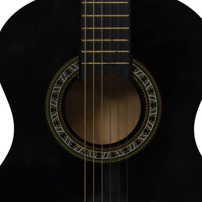 vidaXL Gitarr för nybörjare och barn klassisk svart 1/2 34"