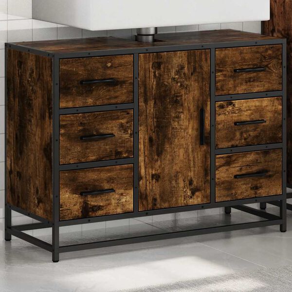 vidaXL Tv&auml;ttst&auml;llssk&aring;p r&ouml;kf&auml;rgad ek 80x33x60 cm konstruerat tr&auml;