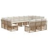 vidaXL Utomhussoffset 13 st 13-sits Naturlig och Creamvit Polyester