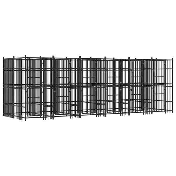 vidaXL Hundg&aring;rd f&ouml;r utomhusbruk st&aring;l 11,06 m&sup2;