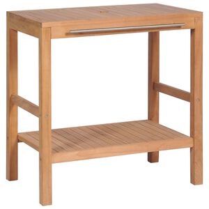 vidaXL Badrumsundersk&aring;p massiv teak 74x45x75 cm