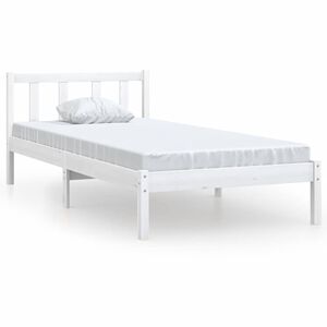 vidaXL S&auml;ngram vit massivt tr&auml; 75x190 cm