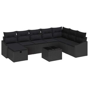 vidaXL Soffset med kudde 8 pcs konstrotting