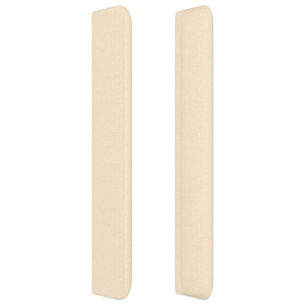 vidaXL S&auml;nggavel med kanter gr&auml;ddvit 163x16x118/128 cm tyg