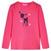 T-shirt med l&aring;nga &auml;rmar f&ouml;r barn stark rosa 104