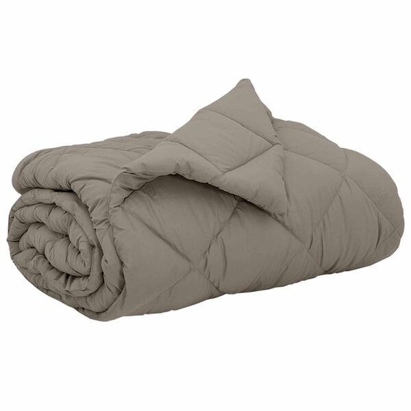 vidaXL Full &Aring;rs-Duvet Ljusgr&aring; 200 x 200 cm Mikrofiber