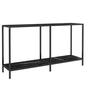 vidaXL Konsolbord svart 140x35x75,5 cm h&auml;rdat glas