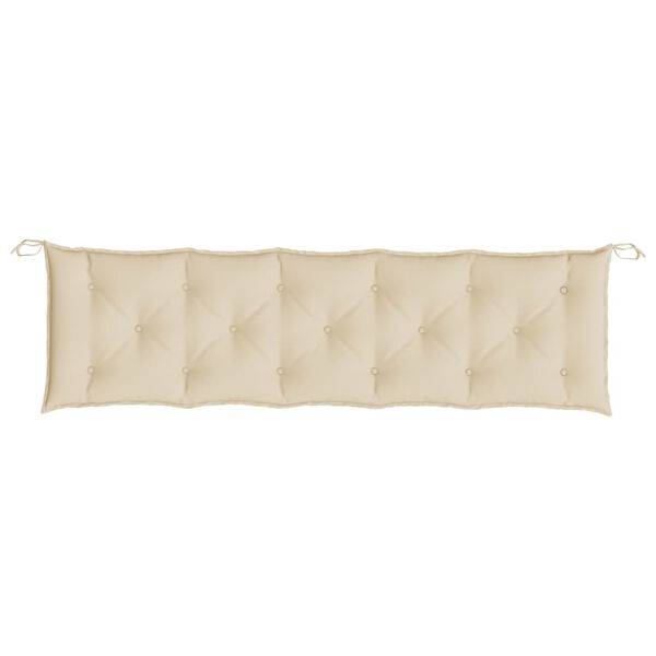 vidaXL Bänkdyna för trädgården beige 180x50x7 cm oxfordtyg
