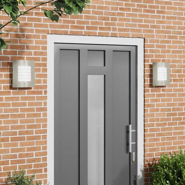 vidaXL Utomhus vägglampor 2 pcs Silver 23.5 x 10.5 x 26 cm