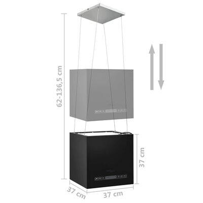 vidaXL Hängande köksfläkt touchsensor LCD 37 cm pulverlackerat stål