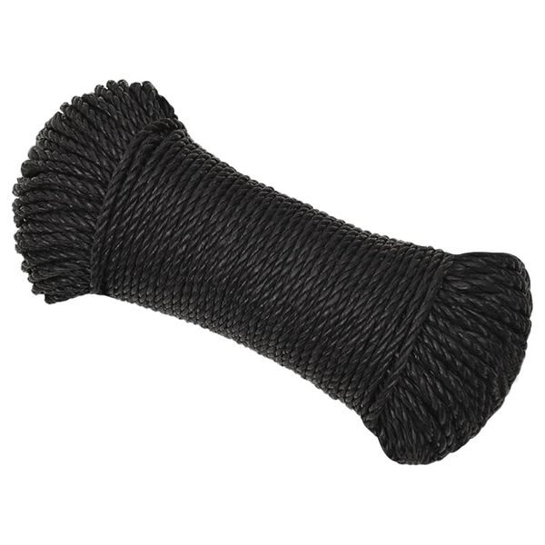 vidaXL Rep svart 3 mm 25 m polypropen