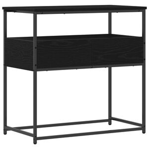 vidaXL Konsolbord med l&aring;da Svart Ek 75 x 40 x 75 cm Konstruerat tr&auml;