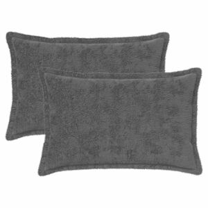 vidaXL Kudd&ouml;verdrag 2 st HOUTEN M&ouml;rkgr&aring; 30 x 50 cm Faux Kaninp&auml;ls