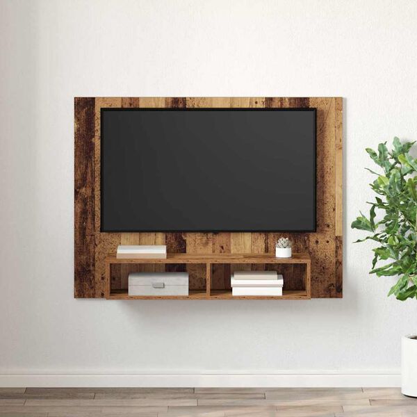 vidaXL TV-b&auml;nkset Gammalt tr&auml; 120 x 23,5 x 90 cm Konstruerat tr&auml;