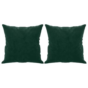 vidaXL Prydnadskuddar 2 st m&ouml;rkgr&ouml;n 40x40 cm sammet