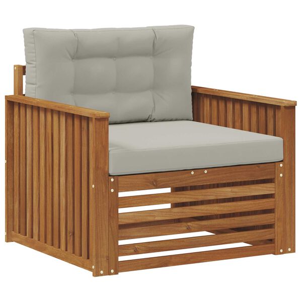 vidaXL Utomhussoffset Massivt akaciatr&auml; och polyester Naturf&auml;rg