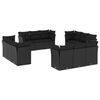 vidaXL Loungegrupp med dynor 12 delar svart konstrotting