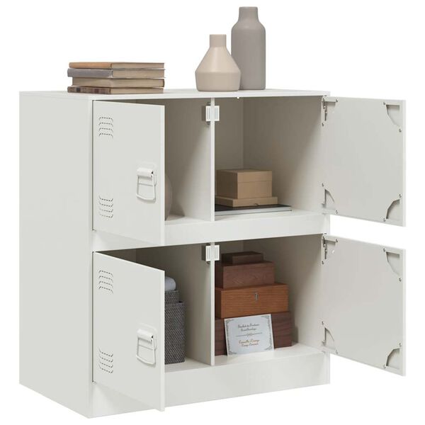 vidaXL Sk&auml;nk vit 67x39x73 cm st&aring;l