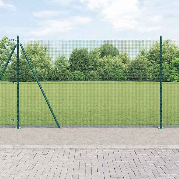 vidaXL St&auml;ngselstolpe Gr&ouml;n 50 x 1,5 m (12 x 12 mm n&auml;t) St&aring;l och PVC