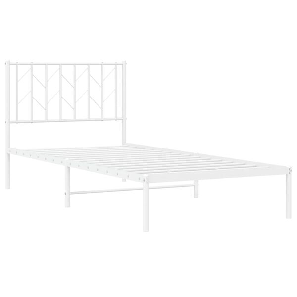 vidaXL S&auml;ngram med huvudgavel metall vit 90x190 cm