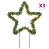 vidaXL Julstj&auml;rna 3 st med spett 50 LEDs 29 cm