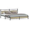 vidaXL S&auml;ngram utan madrass metall sonoma-ek 193x203 cm