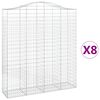 vidaXL Gabioner b&aring;gformade 8 st 200x50x220/240 cm galvaniserat j&auml;rn