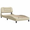 vidaXL Bed Frame without Mattress "Hvar" Cream 90x190 cm Fabric