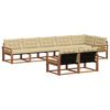 vidaXL Utomhussoffset med kudde 8 pcs Naturlig och Beige
