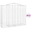 vidaXL Gabioner b&aring;gformade 12 st 200x50x160/180 cm galvaniserat j&auml;rn